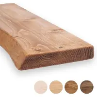 Famanu – Rustiek wandrek met levendige rand, 50 cm x 22 cm x 3,8 cm, walnootkleur, ideaal voor decoratie en opslag