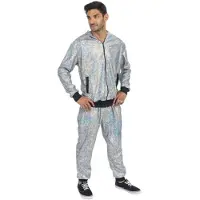 Chaks Trainingspak Zilver Geometrisch Iriserend - Maat M