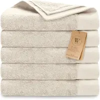 Walra Remade XL Handdoeken 70x140 - set van 5 - Zware kwaliteit 550 g/m2 - Beige