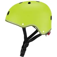 Globber - LED-fietshelm voor kinderen, model PP7723 (48 cm - 53 cm) (Groen)