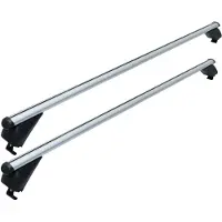 Relaxdays dakkoffer, gesloten dakdrager, 135 cm, spanwijdte 120 cm, dwarsbalk, 180 kg, dakkoffer, aluminium, zilver