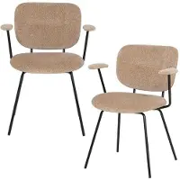 Woood Brint eetkamerstoelen met armleuningen - zand (set van 2)