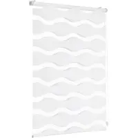 Sekey dubbele rolgordijn, golfmotief, plakstrip voor bevestiging zonder boren, breedte 75 cm