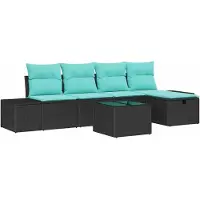 vidaXL Bankstel 5 st poly rattan