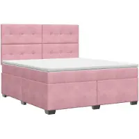 vidaXL Boxspringbed met matras Roze 160 x 200 cm Fluweel