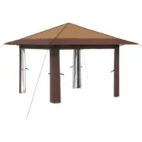 vidaXL Gazebo zonder zijwanden, 3,3 x 3,3 m, beige en bruin