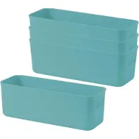 Sonstiges Opbergboxen met handgrepen, 4 stuks, lichtgroen, kunststof, stapelbaar