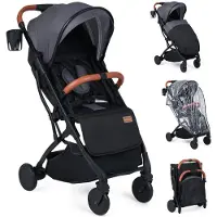 Northix Een inklapbare kinderwagen met regenbescherming, verstelbare hellingshoek en voetsteun, grijs