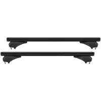 Menabo Sonic Black XL | Dakkoffer Volvo - XC90 (geïntegreerde dakrails) vanaf 2014 - Aluminium - Lengte 135 cm - Draagvermogen 75 kg - Set van 2