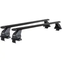 Menabo Omega Plus Zwart | Dakkoffer voor Mazda - 2 (DY) 2002-2007 - Aluminium - Lengte 112 cm - Draagvermogen 50 kg - Set van 2