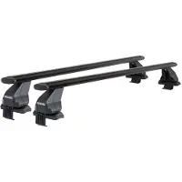 Menabo Omega Plus Zwart | Dakkofferdrager Dr - dr 3 2016+ - Aluminium - Lengte 130 cm - Draagvermogen 50 kg - Set van 2 stuks