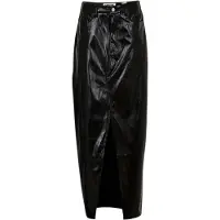 AMY LYNN AmyLynn Dames Lupe metallic kokerrok met split aan de voorkant (Zwart metallic)
