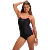 Speedo Dames/Dames Dive Muscleback ééndelig zwempak (Zwart/Lila)
