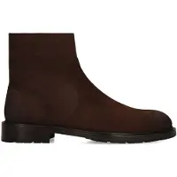 Manfield Donkerbruine suède boots | Maat 44