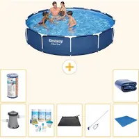 Bestway Steel Pro, ronde opblaasbare zwembad - 366x76 cm - 8-delig, model S21600