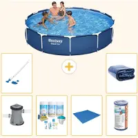 Bestway Steel Pro, ronde opblaasbare zwembad - 366x76 cm - 7-delig, model S21604
