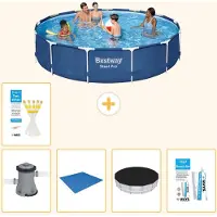 Bestway Steel Pro, ronde opblaasbare zwembad - 396x84 cm - 6-delig, model S22754