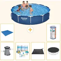 Bestway Steel Pro, ronde opblaasbare zwembad - 366x76 cm - 7-delig - Model S21594