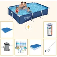 Bestway Steel Pro, rechthoekig zwembad - 300x201x66 cm - 7-delig - S21563