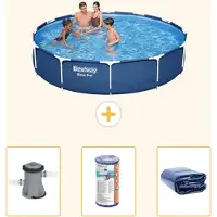 Bestway Steel Pro, ronde opblaasbare zwembad - 366x76 cm - 4-delig - Model S22309