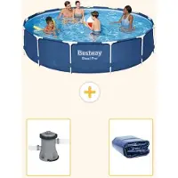 Bestway Steel Pro, ronde opblaasbare zwembad - 396x84 cm - 3-delig, model S22312