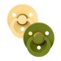 BIBS - Pacifier Colour 2 Pack - Pale Butter/Wasabi - Size 3