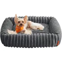 Feandrea Orthopedisch Hondenbed, Hondenmand van Flanel, Groen grijs / M (71 x 55 x 18 cm)