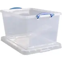 Really Useful Box Kunststof Opbergdoos 83,5 L Met deksel Transparant 46 x 72,5 x 38 cm 3 Stuks