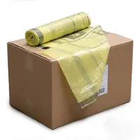 123schoon LDPE trekband 61x80 Geel PMD | 50 rollen à 10 zakken (huismerk)