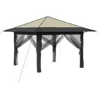 vidaXL Gazebo met 4 zijwanden, 3,3 x 3,3 m, crème en antraciet
