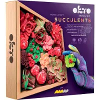 Okto 3D kunstwerk - Sensory Art - Wood&craft creative set - succulents - Klei artist