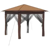 vidaXL Gazebo met 4 zijwanden, 2,6 x 2,6 m, beige en bruin
