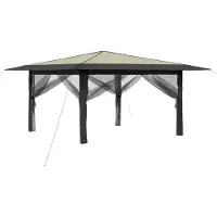 vidaXL Paviljoen met 4 zijwanden, 4 x 4 meter, crème en antraciet
