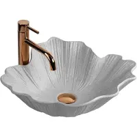 REA - Wastafel Flower Grey, Aangepast - 47,5 x 40 x 17 cm