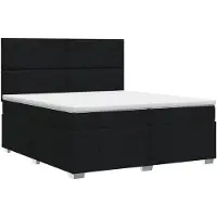 vidaXL Boxspringbed met matras met hoofdeinde Zwart 200 x 200 cm Stof
