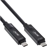 InLine USB 3.2 Gen.2 AOC-kabel, USB-C M/M, 8K60Hz, 60W, zwart, 3m
