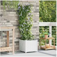 vidaXL Plantenbak Wit 40 x 40 x 142 cm PP