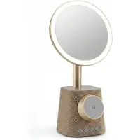 Hjh OFFICE LED-make-upspiegel met luidspreker Glamlody goud