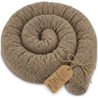 Totsy Baby Zijslaper kussen Lichaamskussen 400 cm Bouclé - Lang kussen bed rol slaapkussen nek rol Decoratie voor kinderkamer Oeko-Tex certificaat Beige D