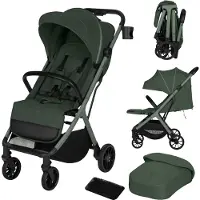 Lionelo Cloe Plus Buggy – Automatisch Inklapbaar – Kinderwagen tot 22 kg – Compact & Lichtgewicht – Verstelbare Rugleuning – Grote Geveerde PU-Wielen – UPF50+ XXL Zonnekap – Voetenzak & Bekerhouder