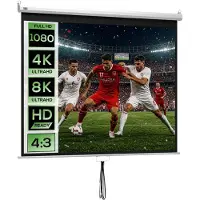 HOMCOM projection Screen Kunststoff, Metall 203L x 152H cm Weiß