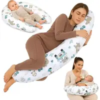 Totsy Baby Zwangerschapskussen 190 cm Kussen – body pillow voor zwangeren steun rug buik hoes van katoen wasbaar afneembaar ergonomisch – OEKO-TEX gecertificeerd Afrika