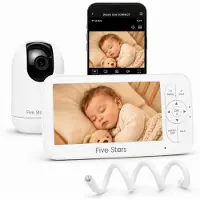 Five Stars Dream One CONNECT - Babyfoon met Camera en App - 5 inch Display - Baby Monitor - Inclusief Flexhouder - Wit