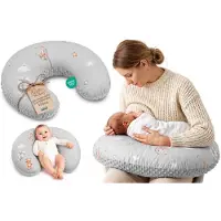 Totsy Baby Voedingskussen baby 130 cm C-vorm borstvoedingskussen Nursing Pillow – afneembare Minky hoes ergonomisch wasbaar pasgeboren zacht ademend – OEKO-TEX gecertificeerd Teddyberen