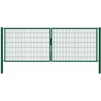 Alberts 649135 Dubbele poort Flexo met toebehoren, groen, breedte 400 cm, hoogte 140 cm