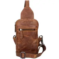 LEATHER DESIGN Slingbag Schoudertas Hunter Bruin