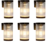 Ks Verlichting - Wandlamp - Aurelia - solar - set van 6 - zwart - LED - vierkant - solar tuinverlichting - modern - zonneenergie buitenverlichting