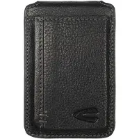 Camel active Leren kaarthoes Thunder Magnetic Flip Wallet Black zwart