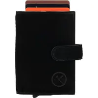 Hide & Stitches Brazos Safety Wallet - Suède Portemonnee - RFID Bescherming - Pasjeshouder - Creditcardhouder - Leren Dames Tas - Zwart