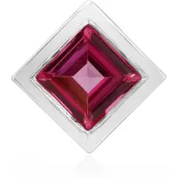 Cavill - Zilveren Hanger - 925 Sterling Zilver Gerhodineerd - Roze Topaas 3,17 ct - Vierkante Trapgeslepen Edelsteen - Elegante Dames Sieraden